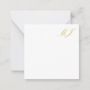 Trendige Goldfarbene Monogramm-Minimalistische Mod Mitteilungskarte