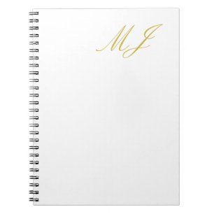 Trendige Goldfarbene Monogramm-Minimalistische Mod Notizblock