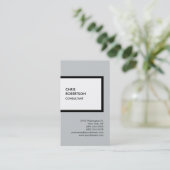 Trendige, grau-weiße, einzigartige Visitenkarte (Stehend Vorderseite)