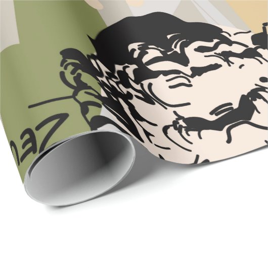 Trendige griechische Götter Art Portrait Seamless Geschenkpapier (Rolleneckpunkt)