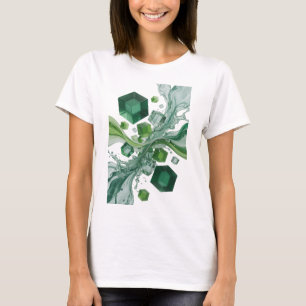 Trendige grüne ABSTRACT ART Kunstprint T-Shirt