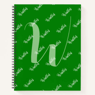 Trendige grüne Farbe - Anfangsbuchstabe monogrammi Notizblock