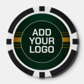 Trendige grüne Gold Luxus Leinen Textur Sammlung Pokerchips (Vorderseite)