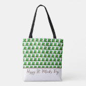 Trendige grüne Hüte Muster St. Patrick's Day Tasche (Rückseite)