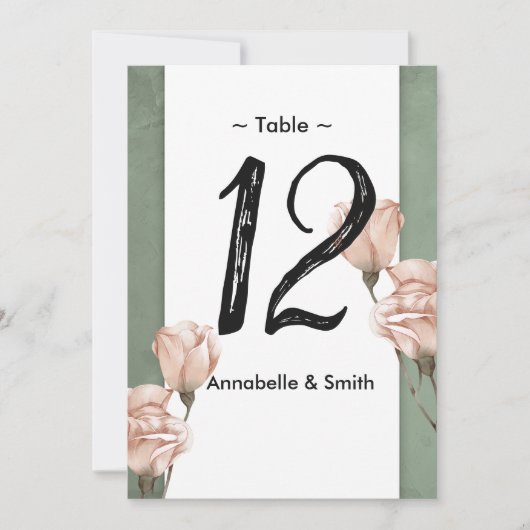 trendige grüne Tischnummer (Vorderseite)