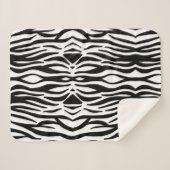 trendige, gürtnisch schicke schwarz-weiße Zebrastr Sherpadecke (Vorderseite (Horizontal))