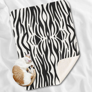 trendige, gürtnisch schicke schwarz-weiße Zebrastr Sherpadecke