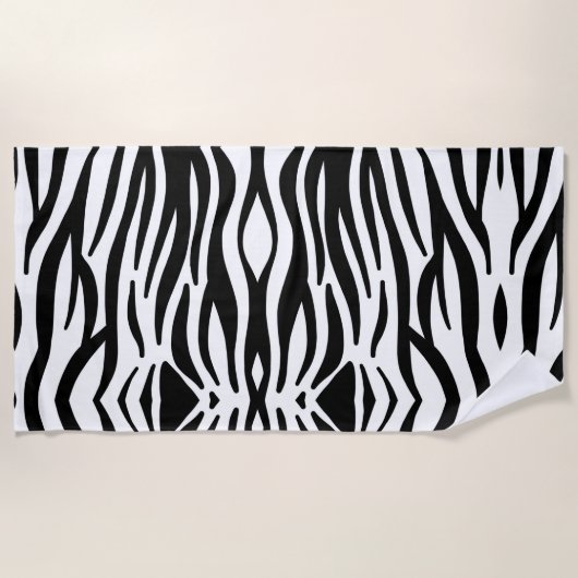 trendige, gürtnisch schicke schwarz-weiße Zebrastr Strandtuch (Vorderseite)