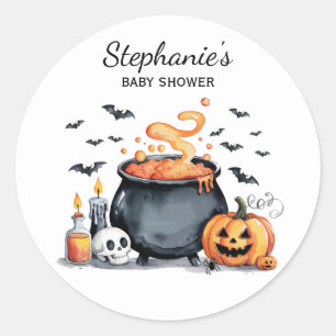 Trendige Halloween Gruselige Babyparty Runder Aufkleber