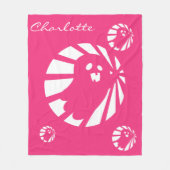 Trendige Halloween Niedliches Rosa und Weiß Geist Fleecedecke (Vorderseite)