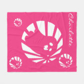Trendige Halloween Niedliches Rosa und Weiß Geist Fleecedecke (Vorderseite (Horizontal))