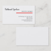 Trendige Handschrift Schlicht kreativ Modern Red W Visitenkarte (Vorne/Hinten)