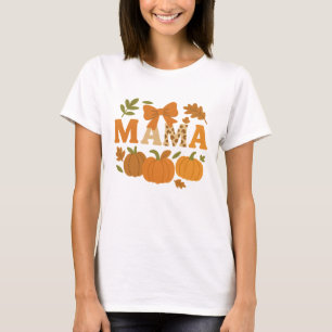 Trendige Herbst-Mama-Leoparden-Kürbis T-Shirt