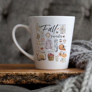 Trendige Herbstlieblinge   Wasserfarben-Illustrati Milchtasse