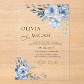 trendige Hochzeit mit blühenden Blumen Acryleinladungen (Vorderseite)