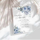 trendige Hochzeitsfeier mit blühenden Blumen Einladung