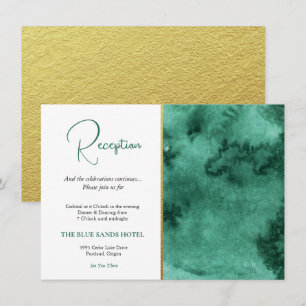 Trendige Hochzeitsfeier Smaragdgrün & Gold Begleitkarte