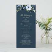 trendige Hochzeitsreise in Blau und Gold Programm (Stehend Vorderseite)