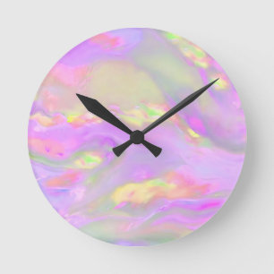 Trendige hübsche farbenfrohe abstrakte Wellen Runde Wanduhr
