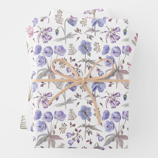 Trendige Hübsche Wildblumen Blumengarten Muster Geschenkpapier Set (Beispiel)