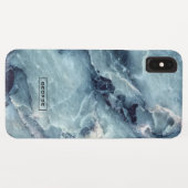 Trendige Imitat mit blauen Marmortönen Case-Mate iPhone Hülle (Rückseite (Horizontal))