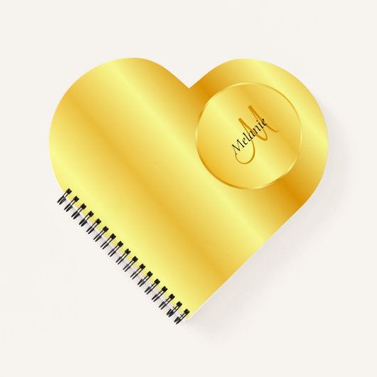 Trendige Imitate Gold Elegante Mit Monogramm Vorla Notizblock (Vorderseite)