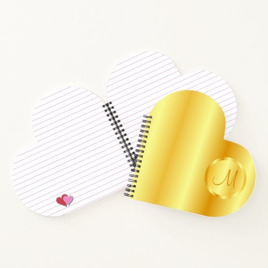 Trendige Imitate Gold Elegante Moderne Monogram Notizblock (Innenseite)