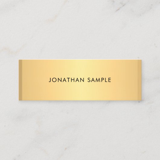 Trendige Imitate Gold Moderne einfache Vorlage Ele Mini Visitenkarte (Vorderseite)