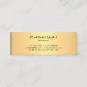 Trendige Imitate Gold Moderne einfache Vorlage Ele Mini Visitenkarte (Rückseite)