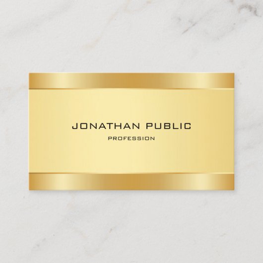 Trendige Imitate Gold Moderne einfache Vorlage Ele Visitenkarte (Vorderseite)