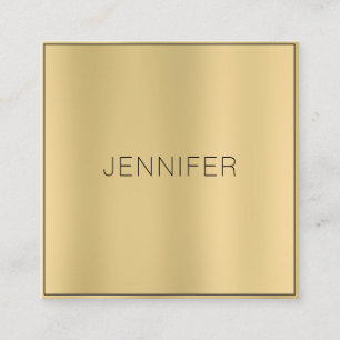 Trendige Imitate Gold Moderne Elegantes Minimalist Quadratische Visitenkarte