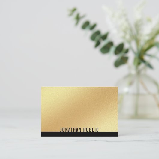 Trendige Imitate Gold Template Beruflich Moderne Visitenkarte (Stehend Vorderseite)