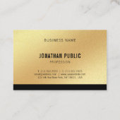 Trendige Imitate Gold Template Beruflich Moderne Visitenkarte (Rückseite)