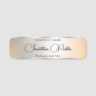 Trendige Imitate Silver Template Handgeschriebenes Namensschild
