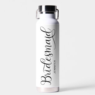 Trendige Kalligrafie Herz Swash Brautjungfer Trinkflasche