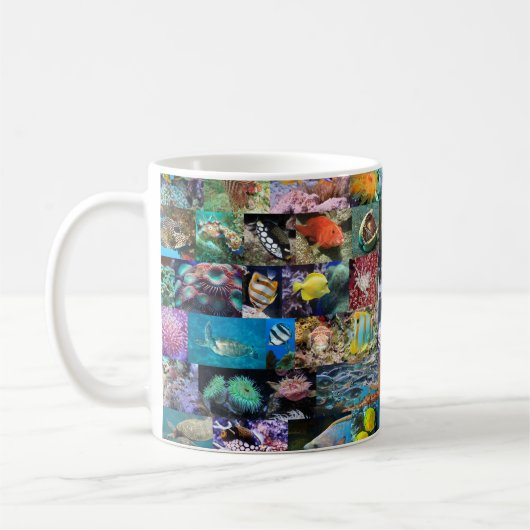 Trendige Korallenriff Marine Life Fish Tiere Fotos Kaffeetasse (Links)
