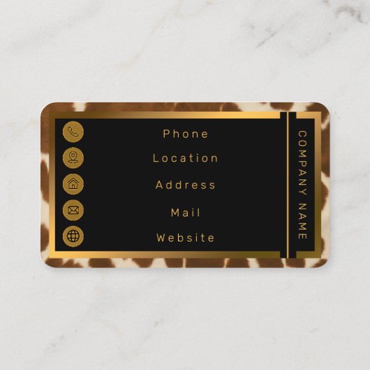 Trendige Kuh Imitate Leather Elegante Collection Visitenkarte (Rückseite)