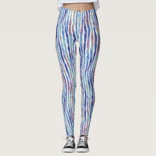 Trendige Künstlerische Farbige Streifen Watercolor Leggings