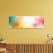 Trendige Kunstwerke Farbenfrohe Abstrakte Rosa Gel Leinwanddruck (Insitu (Wohnzimmer))