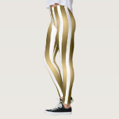 Trendige Leggings aus Gold und weißen vertikalen S (Links)