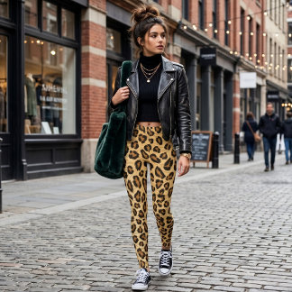 Trendige Leopardenprint-Tiermuster-Yogahosen Leggings