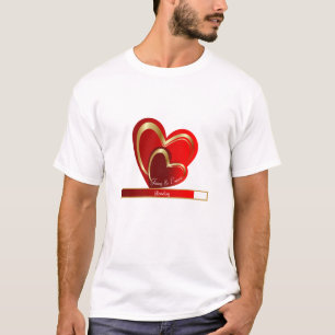 Trendige Liebe Laden roter Herzen Custom Boyfriend T-Shirt
