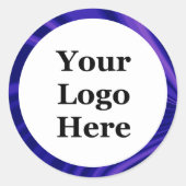 Trendige Lila Abstrakte Grenze Ihr Logo hier Runder Aufkleber (Vorderseite)