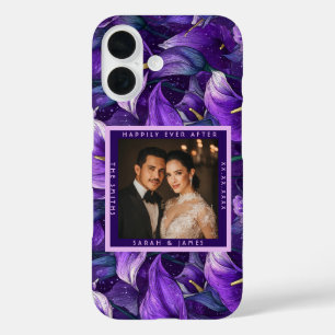 Trendige lila Calla-Lilien Fantasy Boho Hochzeit iPhone 16 Hülle