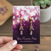 Trendige Lila Glitzer Sparkle Ohrkards