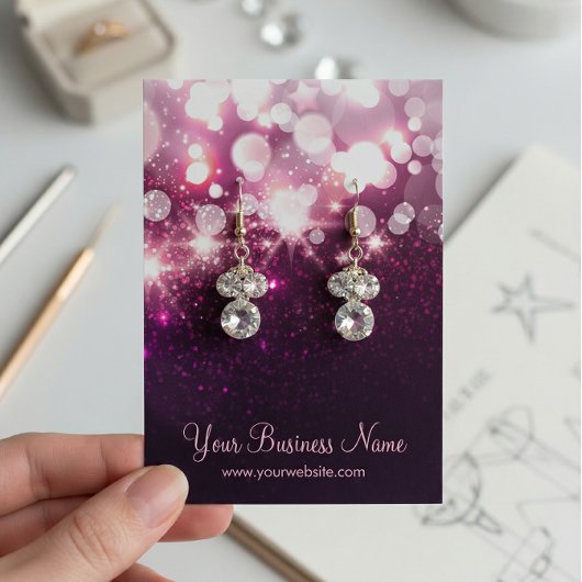 Trendige Lila Glitzer Sparkle Ohrkards