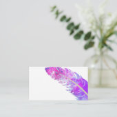 trendige lila Wasserfarbenfeder nach Maß Visitenkarte (Stehend Vorderseite)