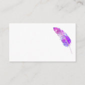 trendige lila Wasserfarbenfeder nach Maß Visitenkarte (Rückseite)
