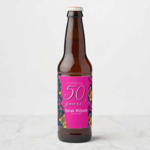Trendige Lilien-Themen-Frauen-Geburtstag Bierflaschenetikett