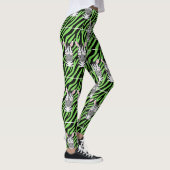 Trendige Limonen-Zebra-Muster-Leggings Leggings (Rechts)